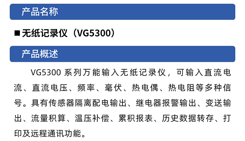 威格無紙記錄儀（VG5300）無紙萬能輸入，廠家直銷，品質(zhì)保障插圖1